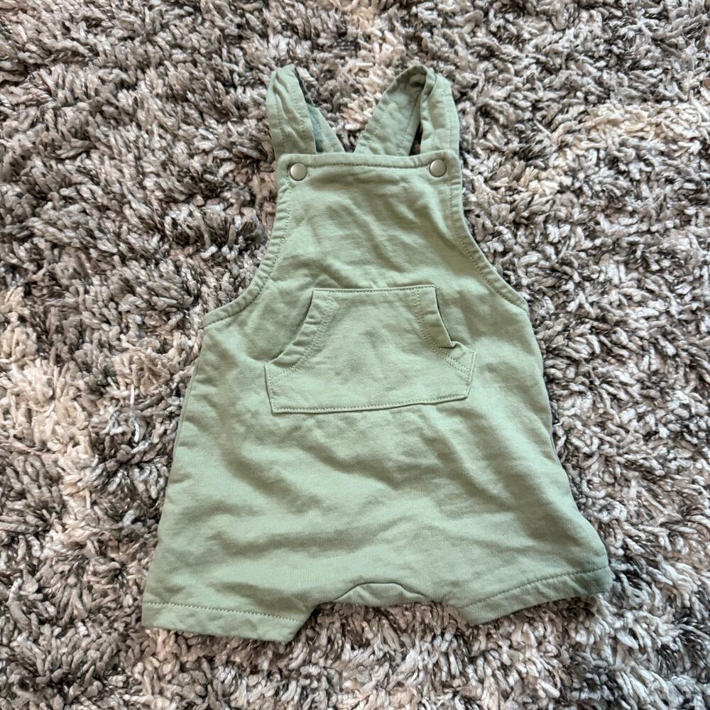 H&M Baby Mint Green Knit Shortalls Cotton Overalls Newborn 0-3 Months Summer